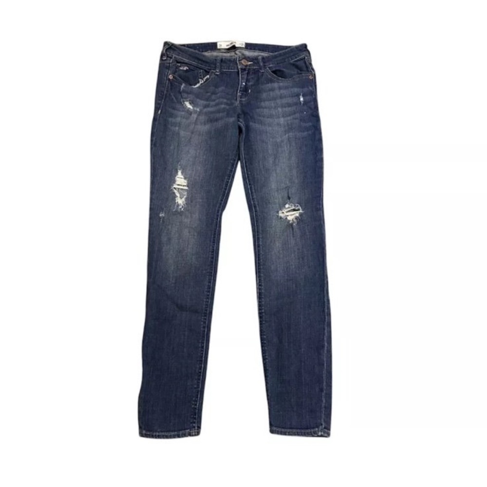 Hollister Jeans Womens Size 7R Blue Low Rise Super Skinny Distressed